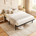 Black King Size Metal Bed Frame with Quiet Support and Underbed Storage