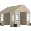3x3m Gazebo Marquee for All Weather Outdoor Gatherings with Windows and Zipped Doors, Beige Outsunny