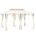 3 x 4m Metal Gazebo with Two-Tier Roof in Cream White by Outsunny