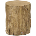 Side Table with Realistic Tree Stump Design for Indoor or Outdoor Use Natural AOSOM