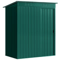 Metal Garden Storage Shed for Tools and Bikes with Sliding Door for Small Spaces Green Outsunny