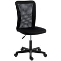 Armless Mesh Office Chair With Adjustable Height And Wheels For Home Office Use Black AOSOM