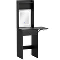 Dressing Table with Adjustable LED Mirror and Storage for Small Bedrooms Black AOSOM