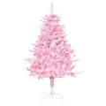 4ft pink artificial Christmas tree on a white metal base
