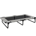 Portable Raised Dog Bed Light Grey With Breathable Mesh For Large Dogs Indoors Outdoors
