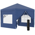 Pop Up Gazebo With Sides, 3x3m, Blue Outsunny
