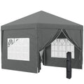 Outsunny 3x3 Pop Up Gazebo With Sides, Grey Outsunny