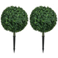 Artificial Topiary Ball Set of 2 for Easy Year Round Garden or Doorstep Greenery Green