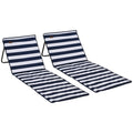 Folding Beach Loungers with Adjustable Backrest and Carry Bag for Outdoor Comfort Blue Outsunny