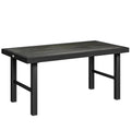 Outdoor Coffee Table with Spacious Wood Effect Top for Garden or Patio Dark Grey Outsunny