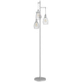 Floor Lamp with Adjustable Rotary Dimmer for Flexible Living Room or Bedroom Lighting Silver