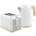 White 1.7L Fast Boil Cordless Kettle and 2 Slice Toaster Set With 7 Browning Levels by HOMCOM