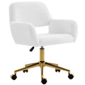 Office Chair with Soft Faux Fur and Adjustable Height for Comfortable Home Working