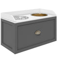 Stainless Steel Raised Dog Bowls With Storage Drawer For Large Breeds, Grey