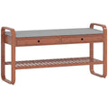 Shoe Storage Bench with Drawers and Cushioned Seat for Hallway Organisation Dark Brown