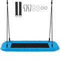 Kids Outdoor Nest Swing for Up to 4 Children Adjustable Height Waterproof Blue AOSOM