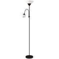 LED Floor Lamp with Adjustable Reading Light for Living Room 180cm Tall Black