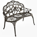 Cast Aluminium Garden Bench for Comfortable Outdoor Seating with Classic Rose Design Bronze Tone Outsunny