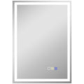 Silver LED Bathroom Mirror 50 x 70 cm with Bluetooth and Anti Fog Feature
