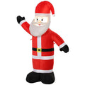 Red 5ft inflatable Santa Claus with a waving arm, white studio shot