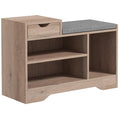 Grey Multi Compartment Shoe Bench with Cushioned Seat by HOMCOM