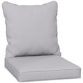Light Grey Padded Seat and Back Cushion Set for Garden Chairs or Outdoor Benches