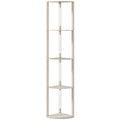 Corner Floor Lamp with Adjustable LED Light and 3 Storage Shelves for Living Room Oak
