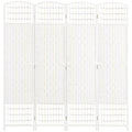 4 Panel Folding Room Divider Privacy Screen for Home or Office Use Freestanding, White