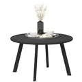 Black Round Garden Coffee Table 70cm with Metal Frame and Non Slip Feet by Outsunny
