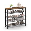 Shoe Storage Organiser with 4 Mesh Shelves, Rustic Brown by Vasagle
