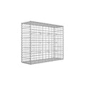 Wireframe render of a single empty metal gabion cage
