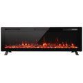 Black slim electric fire with red flames standing on two feet