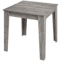 HOMCOM grey wood-effect square dining table, studio angle shot