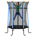 Blue Kids Mini Trampoline With Safety Enclosure for Ages 3-10 by HOMCOM Homcom