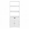 Tall white bathroom storage cabinet by Vasagle, main product view