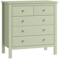 Chest of Drawers with 5 Wide Storage Drawers for Organising Bedroom Clothes Sage Green
