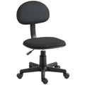 Armless Office Chair for Small Desks Space Saving Adjustable Seat Black