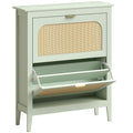 Shoe Storage Cabinet for Narrow Hallways with Flip Drawers and Adjustable Shelves Light Green