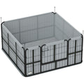Steel Dog Whelping Box with Washable Pad and Windproof Cloth for Small Medium Dogs Grey AOSOM