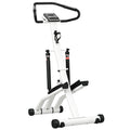 Foldable Home Stair Stepper with 12 Level Resistance and LCD Screen White and Black AOSOM