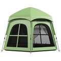 Pop Up Family Tent for Quick Camping Shelter with Blackout Lining and UV Protection Green