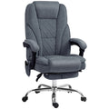 Heated Reclining Massage Office Chair with Footrest and Adjustable Height for Home Desk, Dark Grey