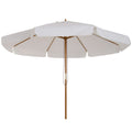 Cream 3.3m Elegant Wooden Garden Parasol for Outdoor Shade by Outsunny