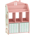 Kids Toy Storage Shelf with Book Display and Drawers for Easy Organisation Pink AOSOM