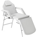 3 Section Foldable Massage Table with Adjustable Backrest for Spa and Beauty Treatment White