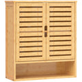 Bathroom Wall Cabinet with Adjustable Shelf and Open Storage for Organised Sinks Oak