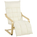 Accent Chair with Built-In Footrest and Gentle Rocking Motion for Relaxing Cream White
