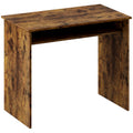 Wood Effect Work Desk With Storage Shelf Ideal For Home Office Or Study, Brown