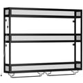 HOMCOM black wall-mounted wine rack, empty studio shot showing the three-tier metal frame with mesh sides
