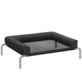 Raised Pet Bed for Small Dogs or Cats with Cooling Mesh and Supportive Pillow Black AOSOM
